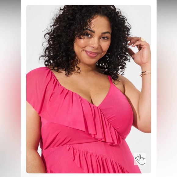 Torrid Pink Ruffle Dress - Torrid Size 6 - 6X - Plus Size 30 dress - Picture 4 of 7